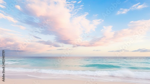 ocean pink and blue sky