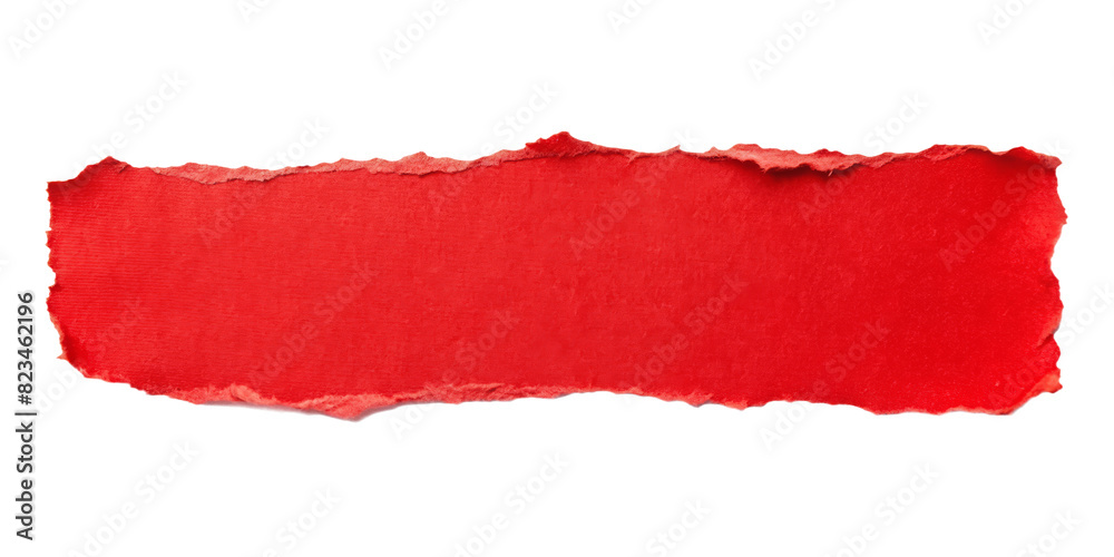 red torn paper isolated on transparent background