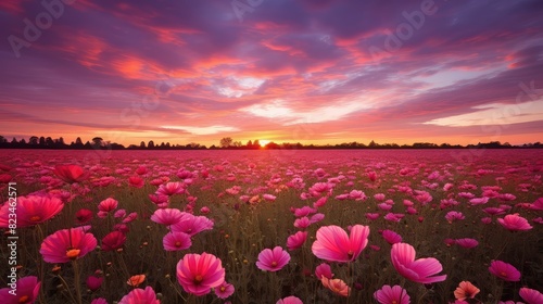 field pink skies