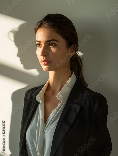 Thoughtful Businesswoman in Natural Light - Generative ai