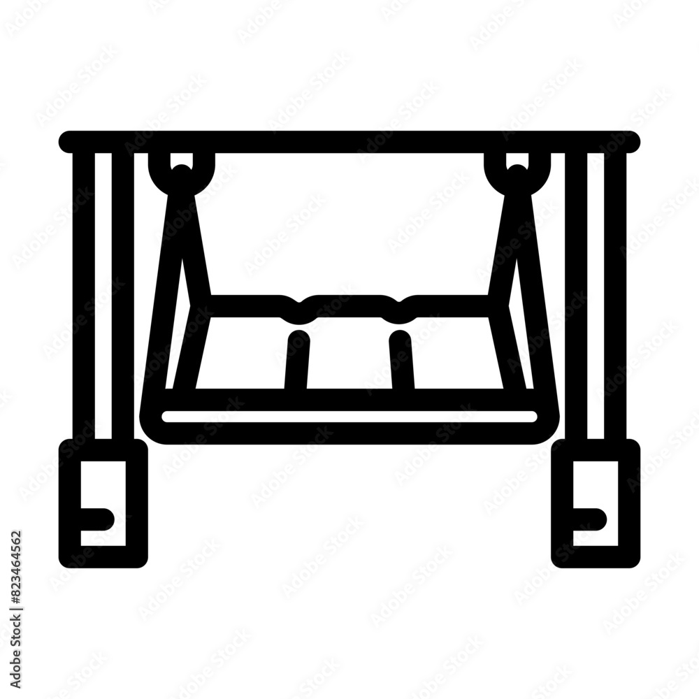 porch swing outdoor furniture line icon vector. porch swing outdoor furniture sign. isolated contour symbol black illustration porch swing outdoor furniture line icon vector. porch swing outdoor furniture sign. isolated contour symbol black illustration