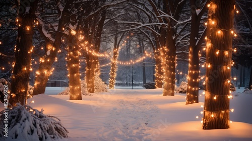 garden christmas lights flat © vectorwin