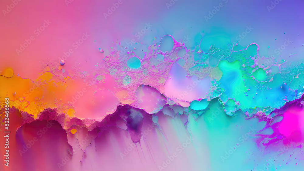 Abstract color splash, exploding colorful pigments, particles artistic concept background.