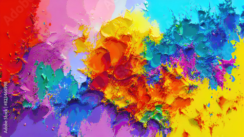 Abstract color splash, exploding colorful pigments, particles artistic concept background.