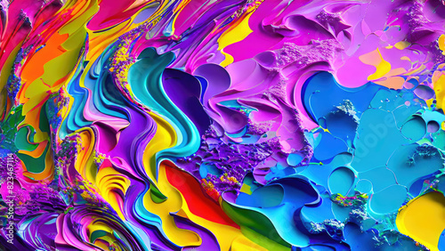 Abstract color splash, exploding colorful pigments, particles artistic concept background.