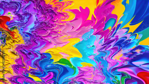 Abstract color splash, exploding colorful pigments, particles artistic concept background.