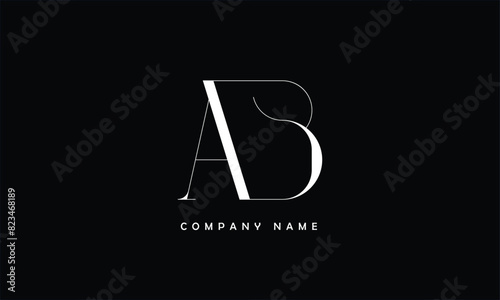 AB, BA, A, B Abstract Letters Logo Monogram