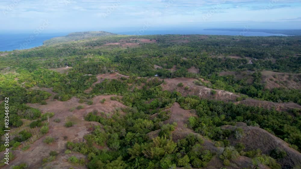 4K Aerial Drone video of beautiful mountain range with tracks and crosses and the christian chapel on the top, on a sunny day with the view on the sea coastline, Holy Mountain, Siquijor, Philippines 4K Aerial Drone video of beautiful mountain range with tracks and crosses and the christian chapel on the top, on a sunny day with the view on the sea coastline, Holy Mountain, Siquijor, Philippines
