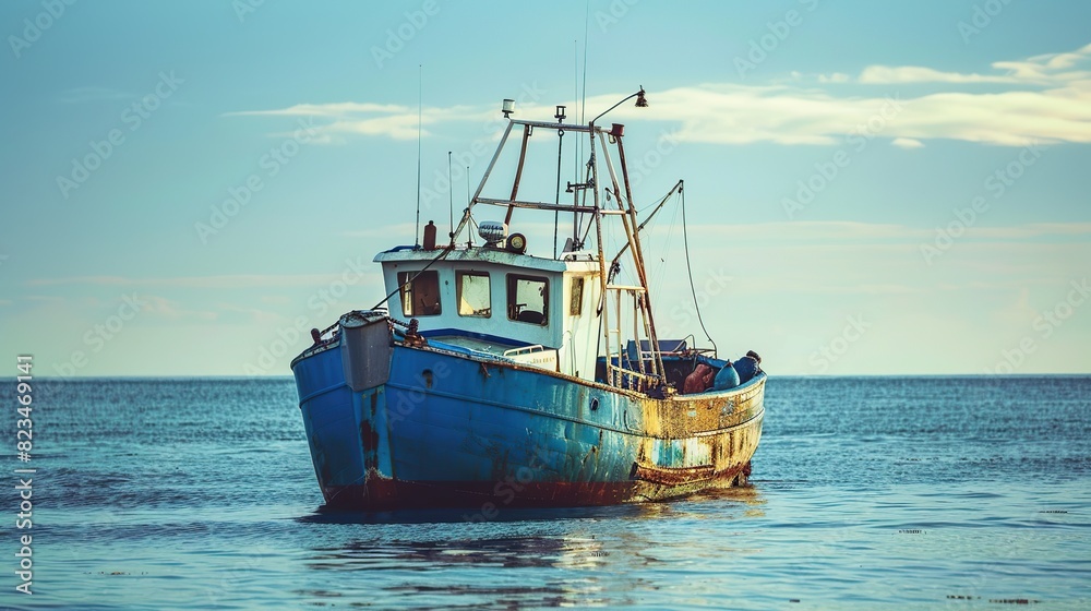 Fishing boats are overwhelmingly in the midst of the sea. Generative Ai Fishing boats are overwhelmingly in the midst of the sea. Generative Ai