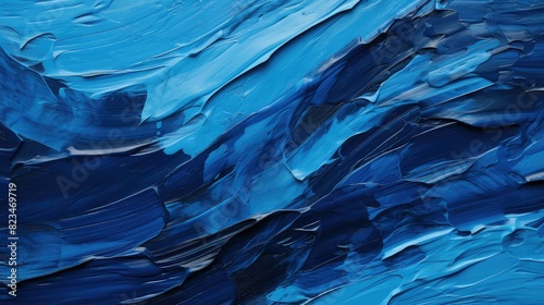 expressive blue acrylic paint strokes