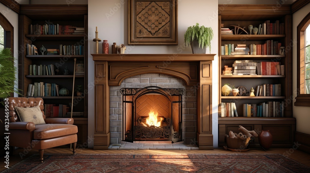 built fireplace interior