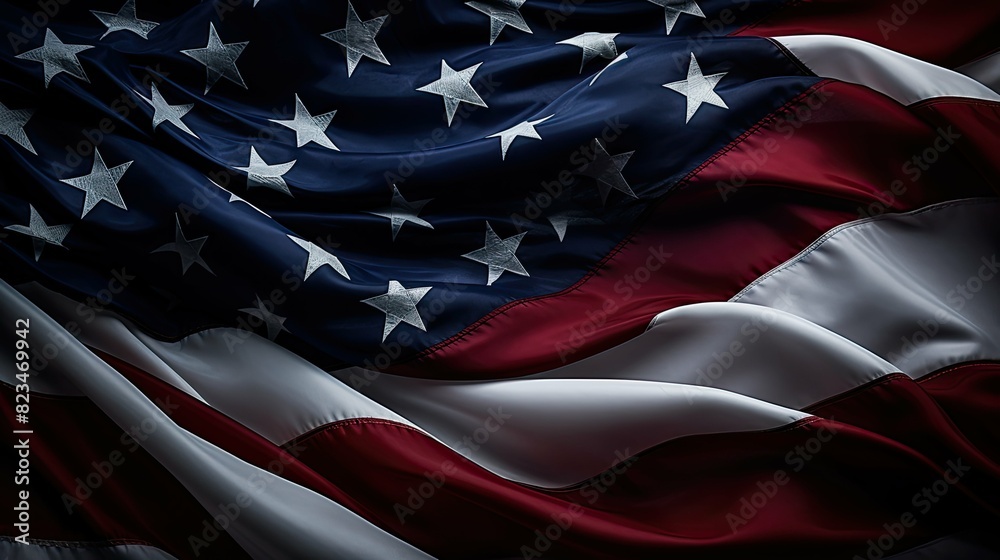 contrast american flag dark background