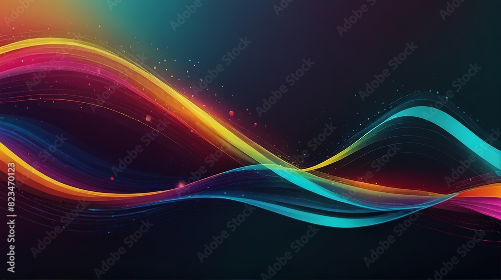 Dynamic Abstract Technology Background, Modern Business Wave Banner. Made with Generative AI Technology