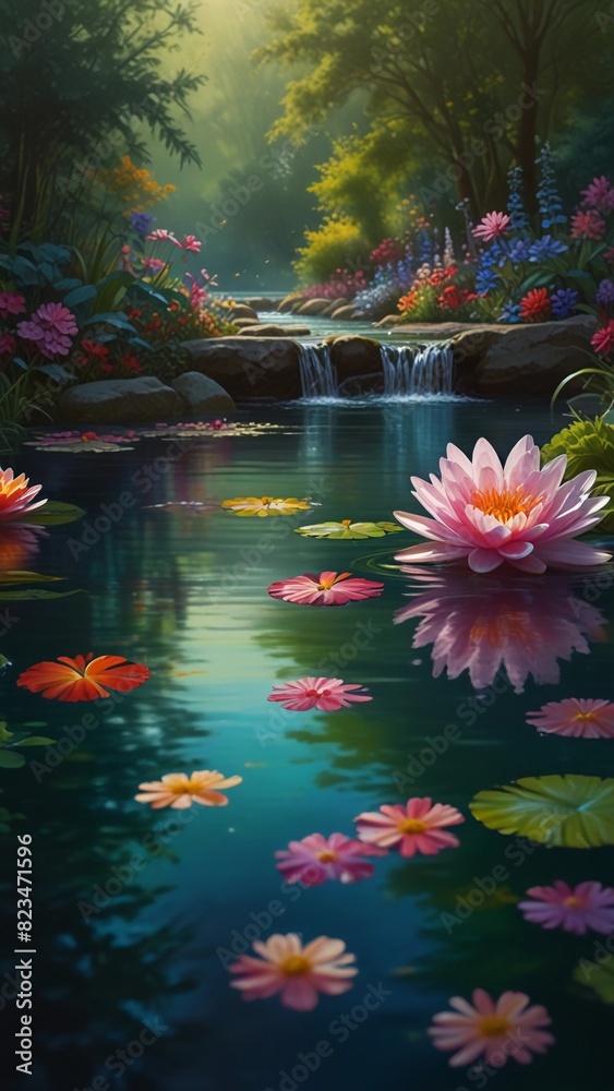 the flowers in the pond are very beautiful and peaceful the flowers in the pond are very beautiful and peaceful