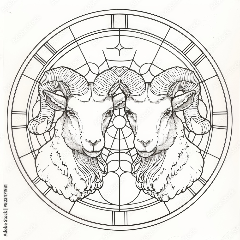 colouring book design of the zodiac sign GEMINI colouring book design of the zodiac sign GEMINI