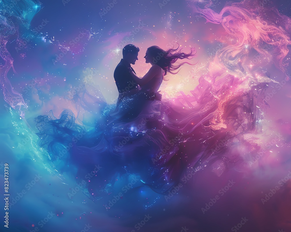 Merge the elegance of ballroom dance with surreal elements