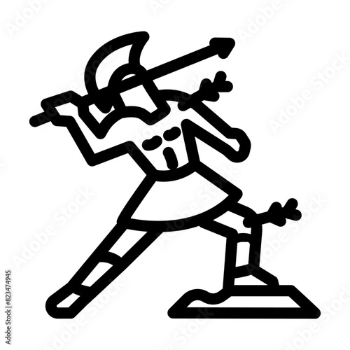 warior spartan roman greek line icon vector. warior spartan roman greek sign. isolated contour symbol black illustration