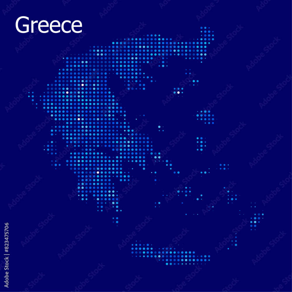greece map with blue bg