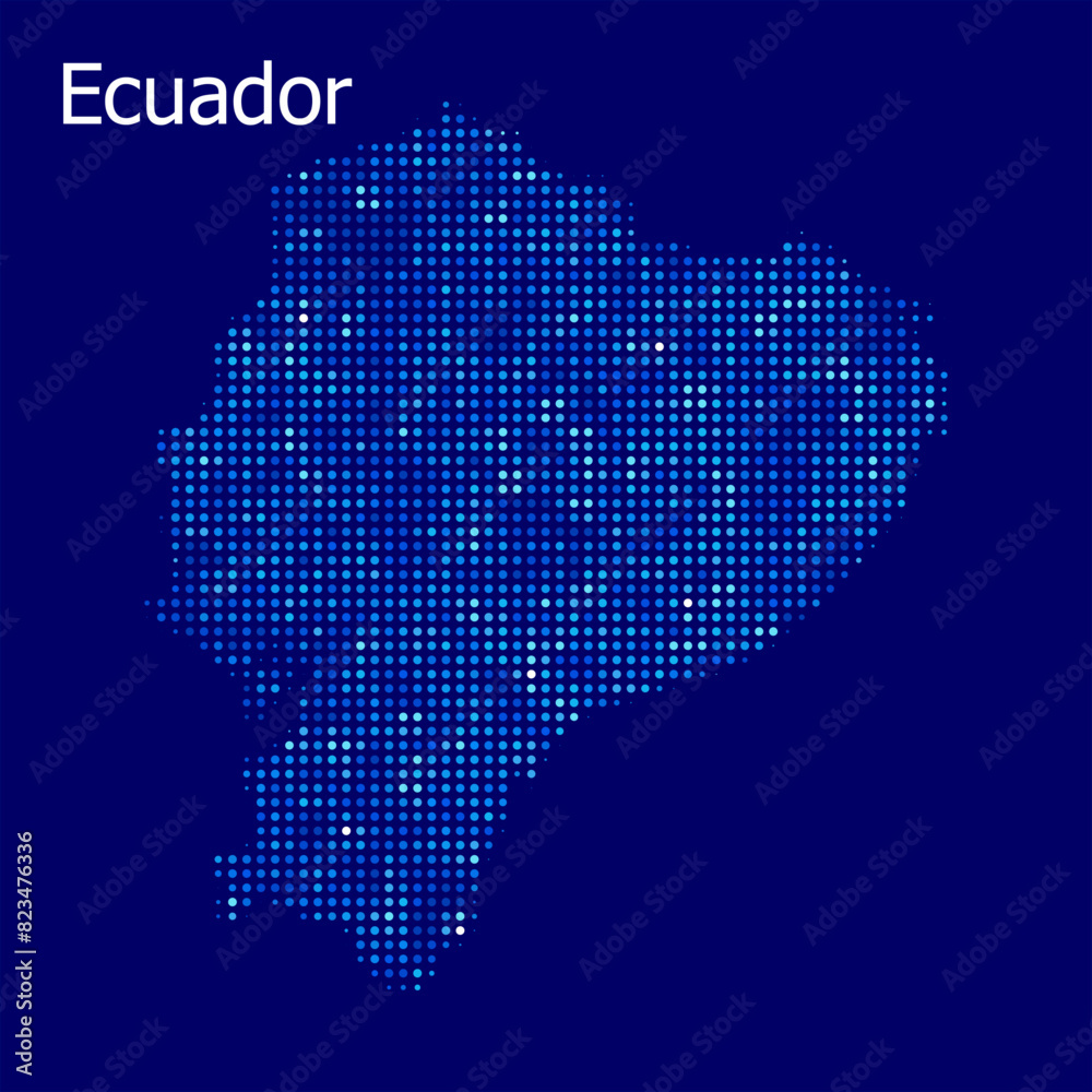 Fototapeta premium ecuador map with blue bg