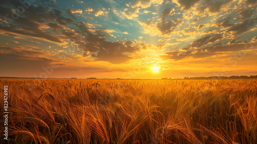 Golden sunrise over an agro field  © Waleed