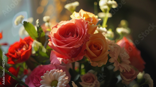 still life with garden flowers. Beautiful bouquet