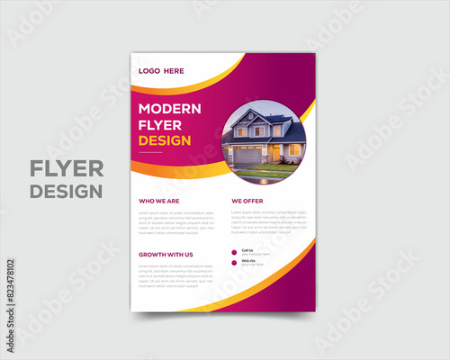 Corporate Modern Business Flyer Template Design. Creative Marketing Solution Flyer.
Leaflet presentation, book cover, layout in A4 size.