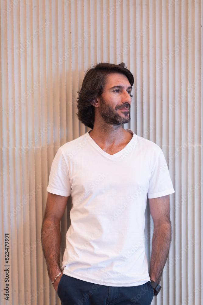 View of a young man with smartphone