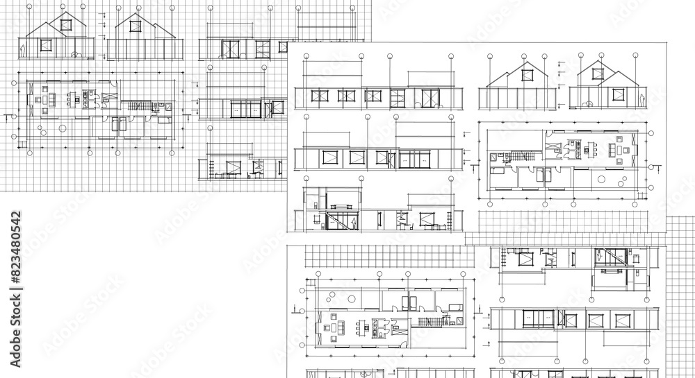 house architectural project sketch 3d illustration house architectural project sketch 3d illustration