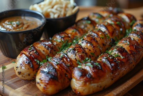 Weisswurst - White sausages with a side of pretzels and sweet mustard.