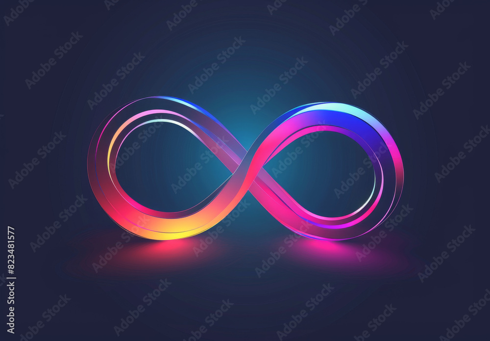 Infinity icon with neon lights Infinity icon with neon lights
