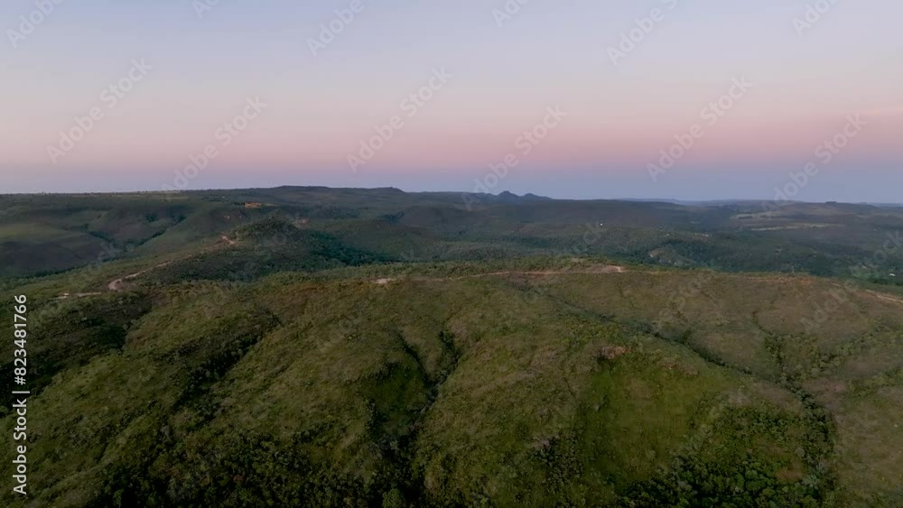 Pirenopolis in Goias, Brazil. Aerial view during sunset.
Pirenopolis in Goias, Brazil. Aerial view during sunset.