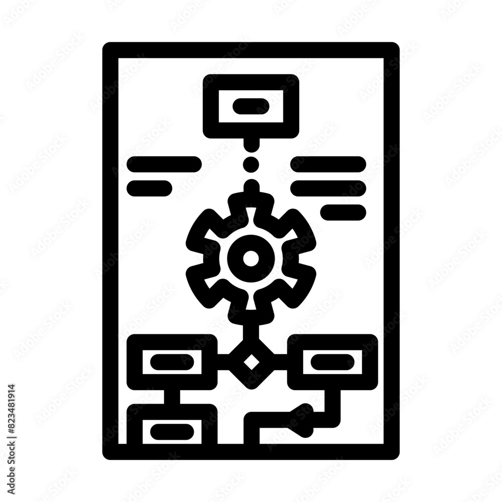 process modeling analyst line icon vector. process modeling analyst sign. isolated contour symbol black illustration process modeling analyst line icon vector. process modeling analyst sign. isolated contour symbol black illustration