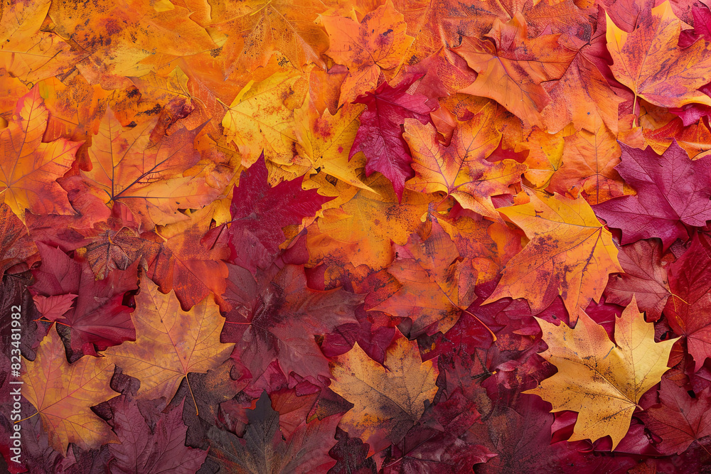 Abstract autumn leaves background forming eye-catching textural pattern Abstract autumn leaves background forming eye-catching textural pattern