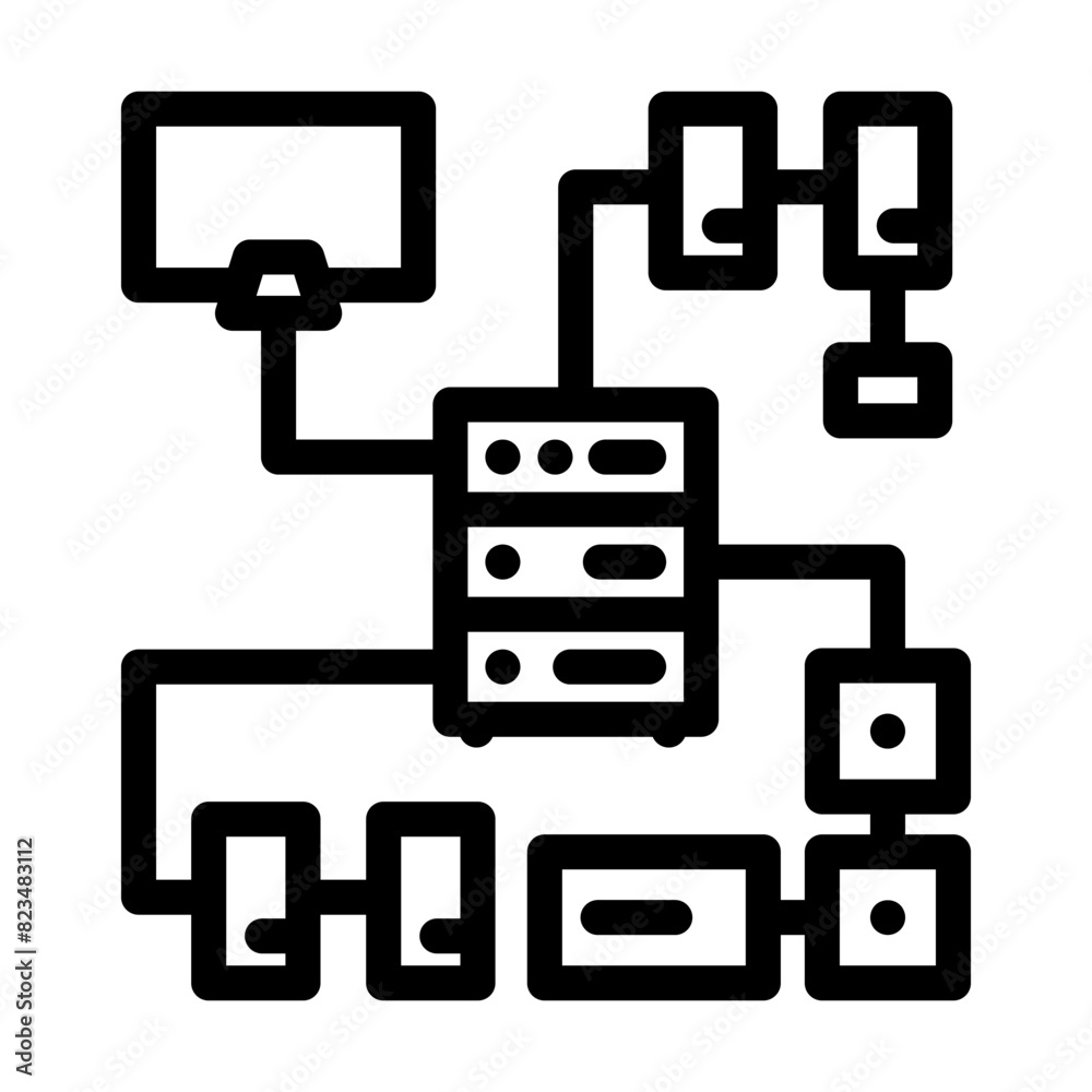 it architecture analyst line icon vector. it architecture analyst sign. isolated contour symbol black illustration