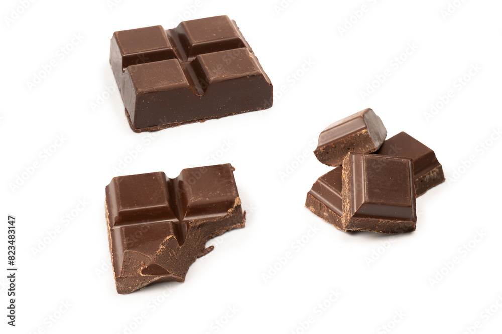 A chocolate bar isolated on white background. A chocolate bar isolated on white background.
