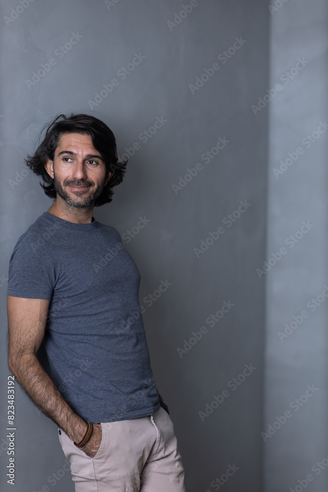 Obraz premium View of a young man with smartphone