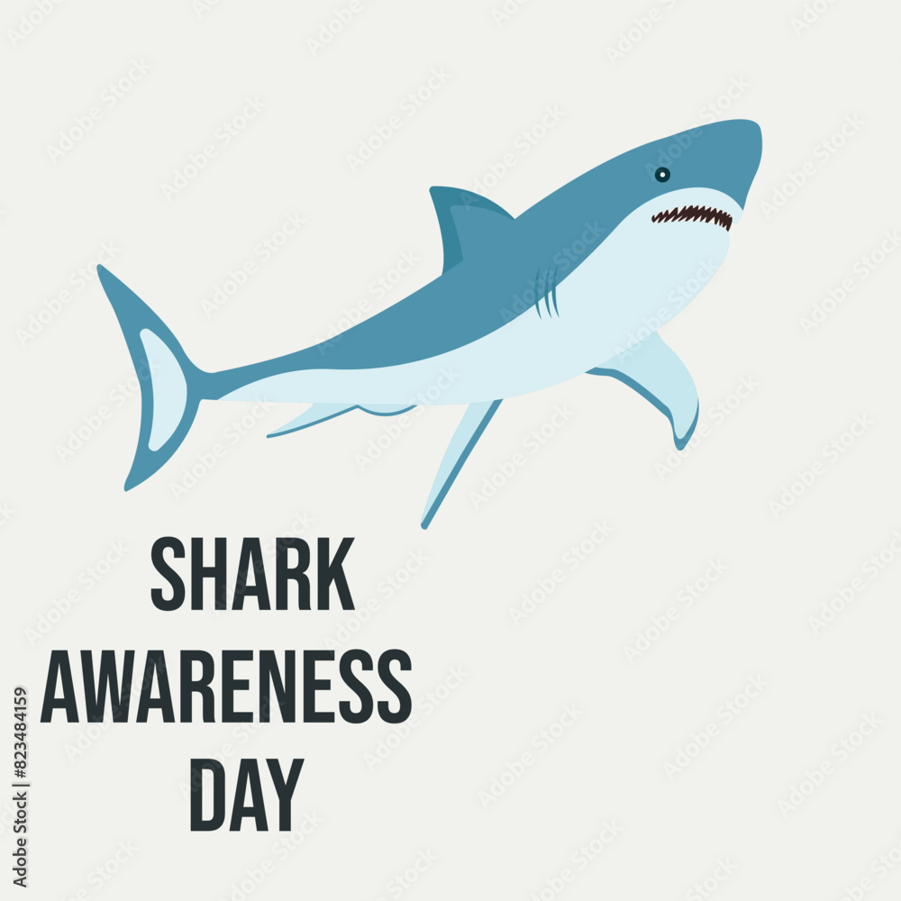 vector graphic of Shark Awareness Day good for national Shark Awareness Day celebration. flat design. flyer design.flat illustration. vector graphic of Shark Awareness Day good for national Shark Awareness Day celebration. flat design. flyer design.flat illustration.