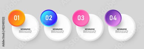 Presentation business infographic with 4 steps template vector.	
