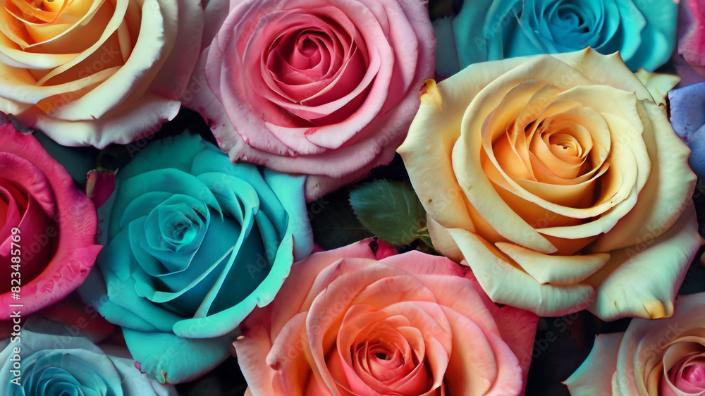 A Close-up of Colorful Roses A Close-up of Colorful Roses