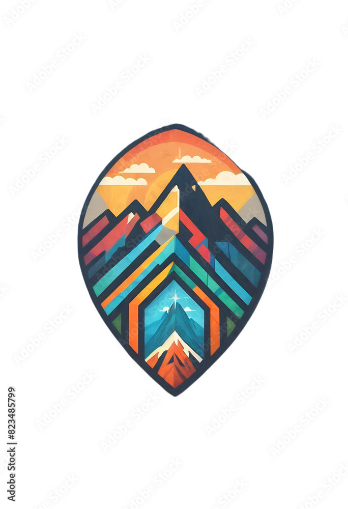 Colorful Geometric Mountain Landscape Art Colorful Geometric Mountain Landscape Art