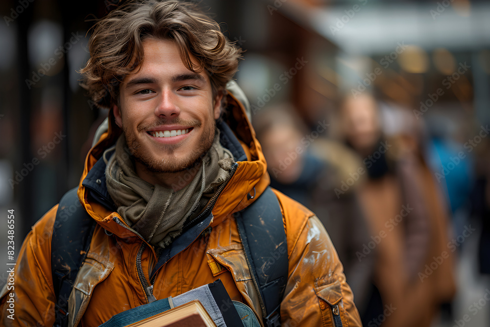 Portrait of male college student at campus looking at camera Portrait of male college student at campus looking at camera
