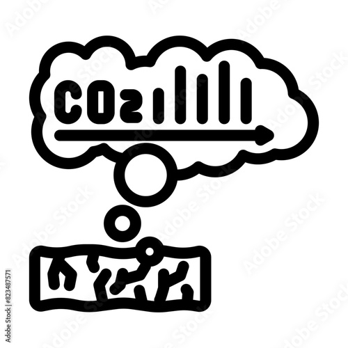 emissions wood pellets line icon vector. emissions wood pellets sign. isolated contour symbol black illustration