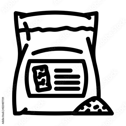 packaging wood pellets line icon vector. packaging wood pellets sign. isolated contour symbol black illustration