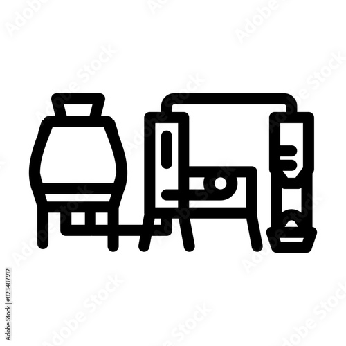 production wood pellets line icon vector. production wood pellets sign. isolated contour symbol black illustration