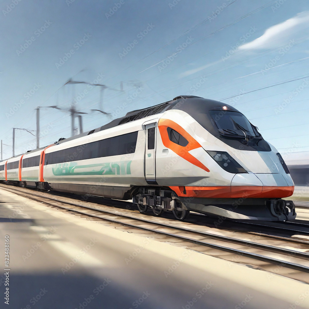 Fototapeta premium fast moving train