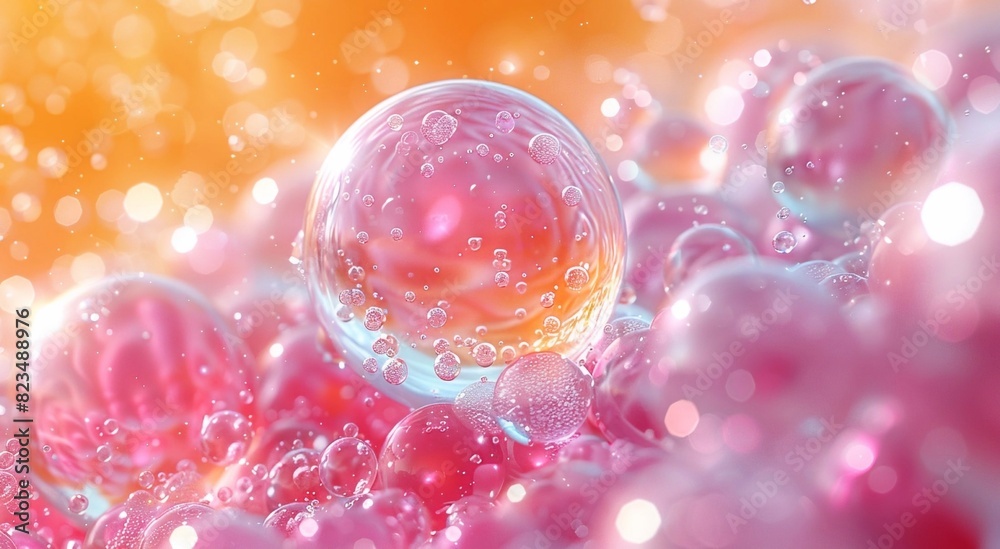 Colorful glass and paint bubbles textured background.Macro.AI Generative. Colorful glass and paint bubbles textured background.Macro.AI Generative.