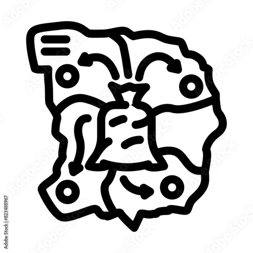 import wood pellets line icon vector. import wood pellets sign. isolated contour symbol black illustration