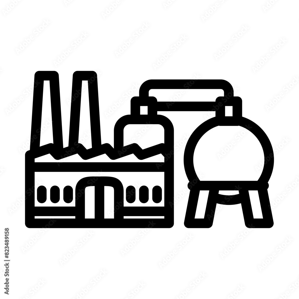 power station wood pellets line icon vector. power station wood pellets sign. isolated contour symbol black illustration power station wood pellets line icon vector. power station wood pellets sign. isolated contour symbol black illustration