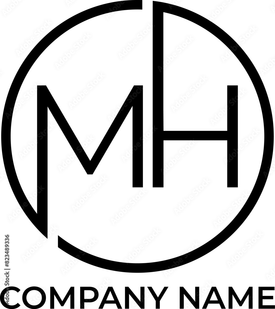 MH circle initial logo for business MH circle initial logo for business