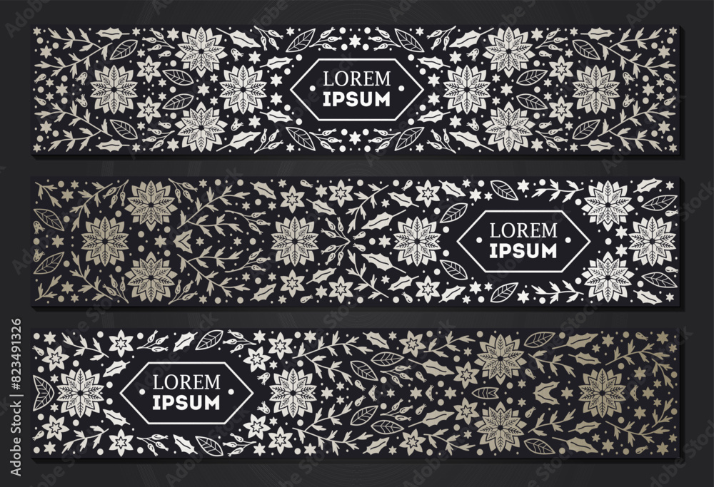 Luxury Christmas frame, abstract sketch winter floral design templates for xmas products. Geometric monochrome square, holly silver backgrounds with fir tree. Use for package, branding, decoration, Luxury Christmas frame, abstract sketch winter floral design templates for xmas products. Geometric monochrome square, holly silver backgrounds with fir tree. Use for package, branding, decoration,